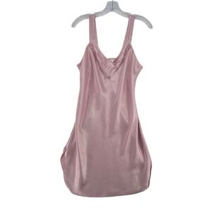 Barbizon Pink Satin Slip Dress Lingerie Chemise Nightgown Vintage